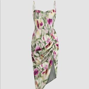 Cider illusion ruched midi dress tie dye mini